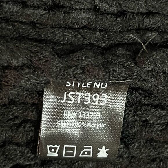 𝅺BLACK Handmade Turtleneck Sweater Cable knit - Picture 9 of 11